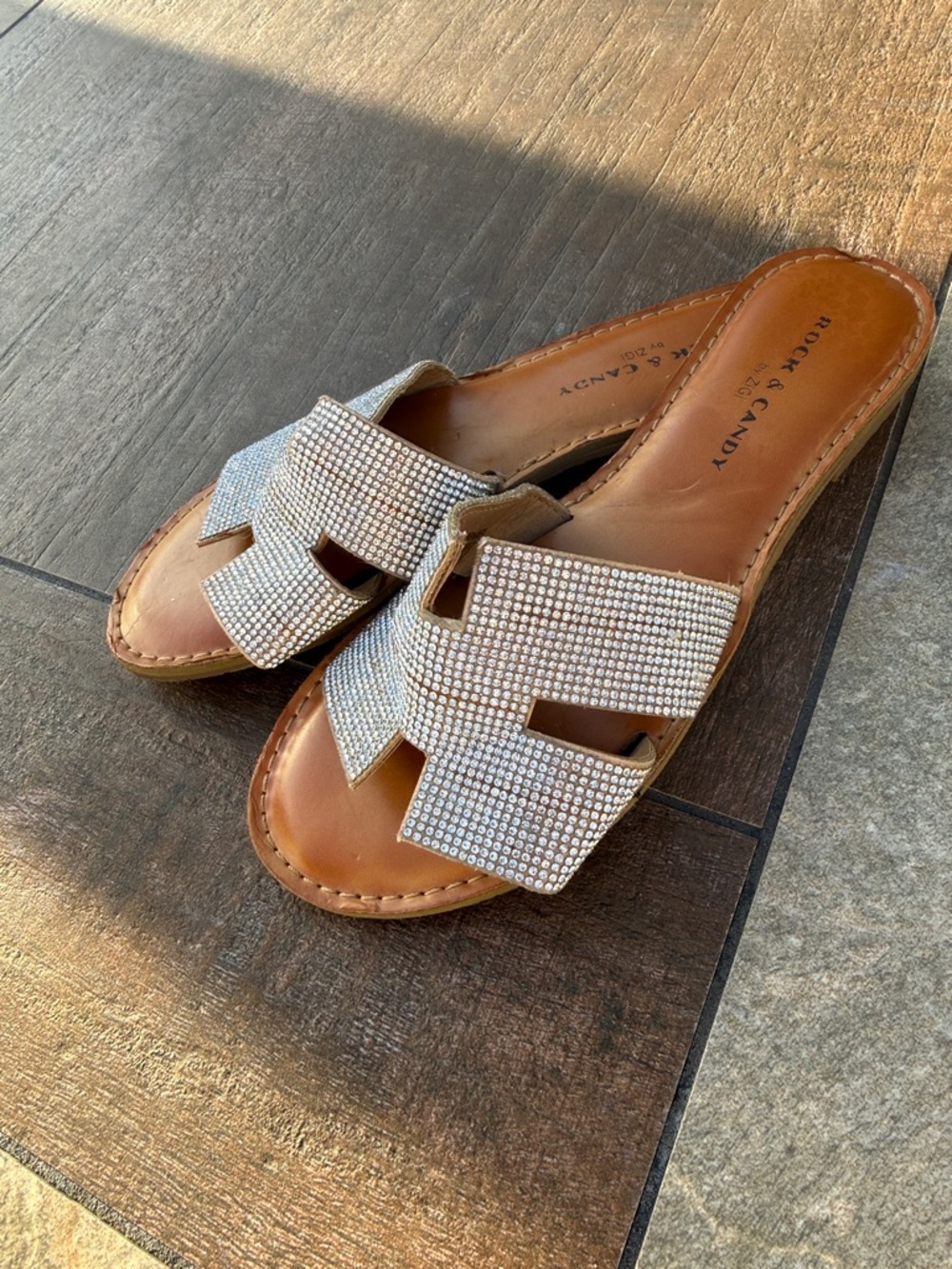 ROCK & CANDY by ZIGI ladies rhinestone sandals, excellent condition, size 8 - Picture 10 of 13